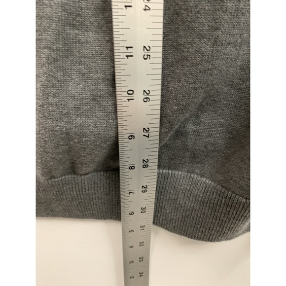 Lands'‎ End Men's Sweater Vest Large Gray  Cotton V-Neck Pullover Classic - Picture 7 of 8